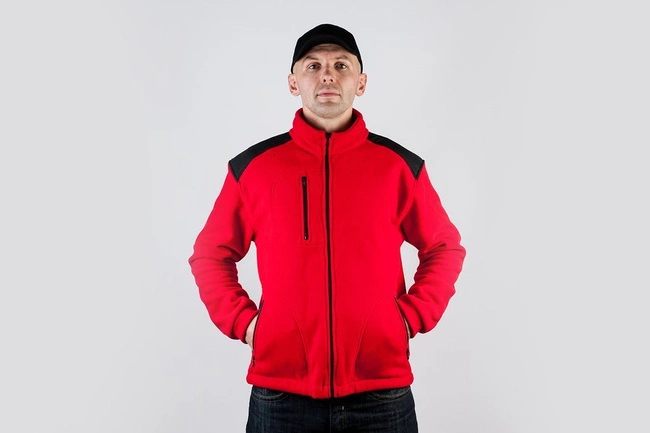 Gruby polar ze wzmocnieniami czerwony/czarny FLRA 340