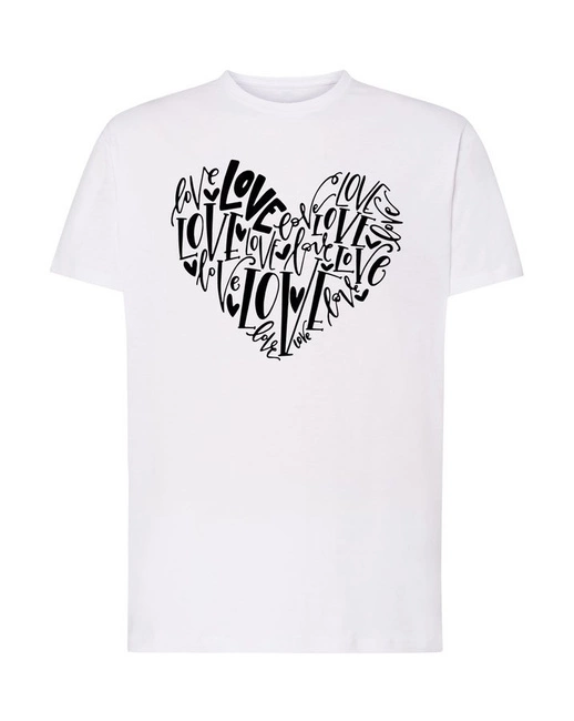 Koszulka męska HEART LOVE, na prezent, walentynki