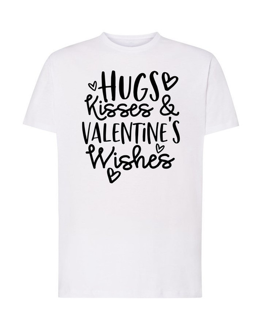 Koszulka męska na Walentynki HUGS KISSES & VALENTINES WISHES 