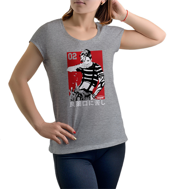 Koszulka damska szara ANIME manga PSYCHO t-shirt