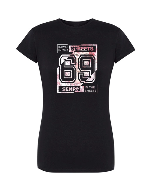 Koszulka damska czarna ANIME manga KAWAII SENPAI t-shirt