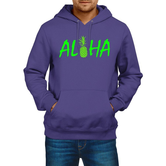 BLUZA męska LATO ALOHA wakacyjna w kolorze fioletowym