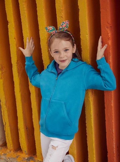 Niebieska bluza dziecięca zapinana Classic Hooded Fruit of the Loom