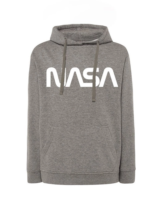 MODNA bluza NASA męska, kangurka z kapturem w kolorze szarym