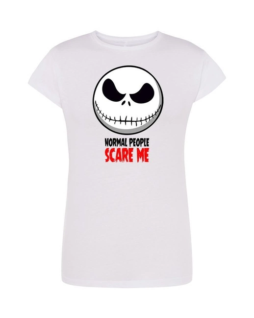 T-shirt damski NORMAL PEOPLE SCARE ME w kolorze białym