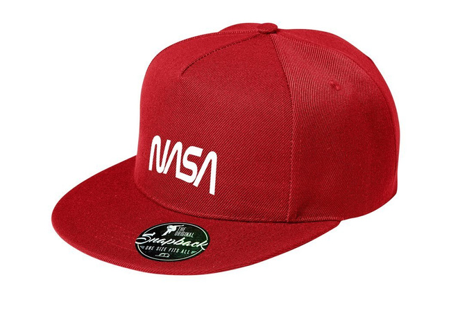 MODNA czapka z daszkiem 5P RAP - NASA kolor czerwony
