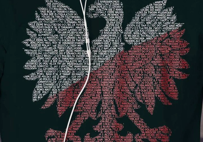 Koszulka męska ORZEŁ Z HYMNEM POLSKI