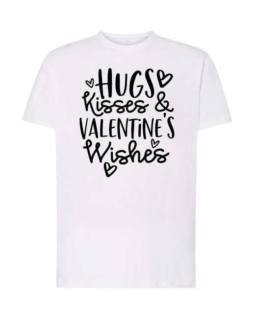 Koszulka męska na Walentynki HUGS KISSES & VALENTINES WISHES 