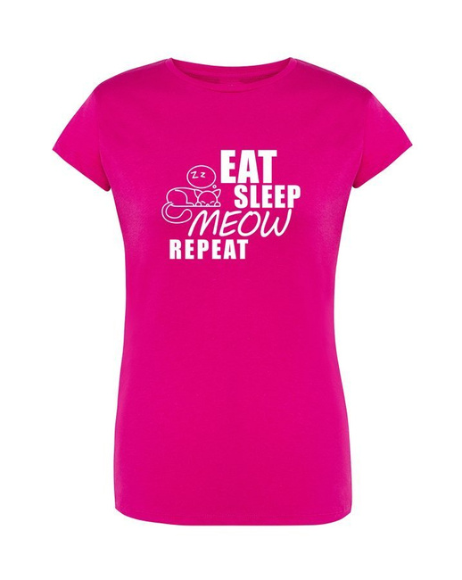 Koszulka damska EAT SLEEP MEOW REPEAT, na prezent