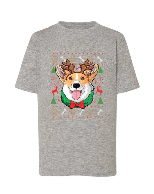 Koszulka świąteczna dziecięca ŚWIĄTECZNY CORGI