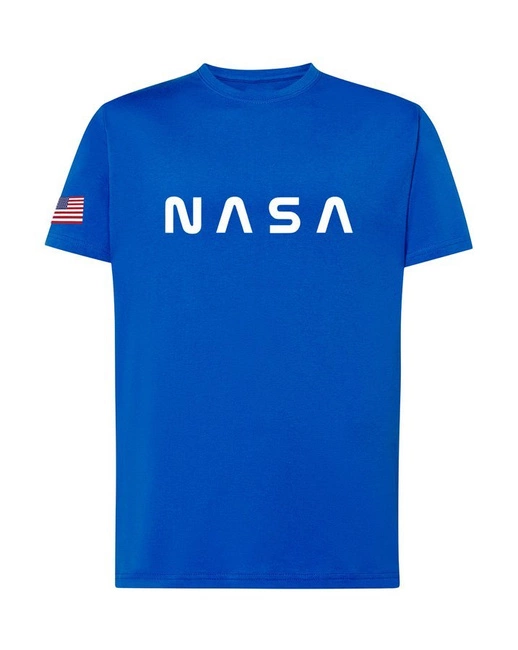 MODNA męska koszulka NASA, prezent w kolorze niebieskim