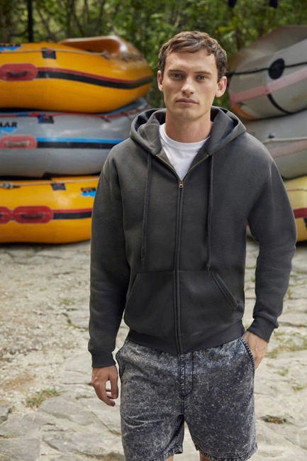 Bluza męska rozpinana z kapturem Premium ciemnoniebieska Fruit of the Loom