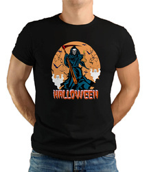 Koszulka na Halloween kostucha duch mroczny żniwiarz czarna