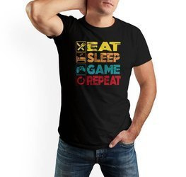 Koszulka męska EAT SLEEP GAME, dla gracza