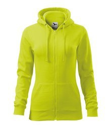 Bluza damska rozpinana z kapturem TRENDY ZIPPER limonkowa MALFINI