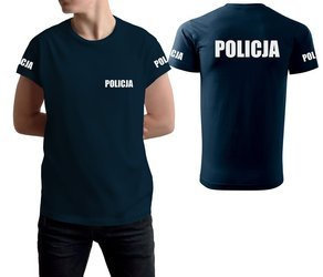 T-shirt POLICJA bawełniany ODBLASKOWA koszulka