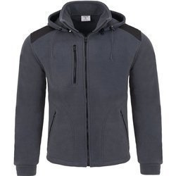 Ciepły i gruby polar z kapturem FLRA 340 grafitowy