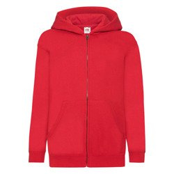 Czerwona bluza dziecięca zapinana Classic Hooded Fruit of the Loom