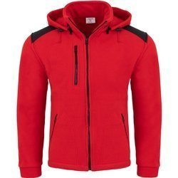 Ciepły i gruby polar z kapturem FLRA 340 czerwony