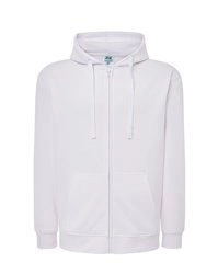 Bluza męska rozpinana z kapturem biała JHK
