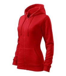 Bluza damska rozpinana z kapturem TRENDY ZIPPER czerwona MALFINI