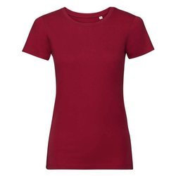 Bawełniana koszulka damska Pure Organic w kolorze czerwonym RUSSELL