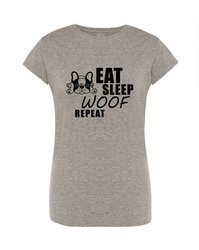 Koszulka damska EAT SLEEP WOOF REPEAT, na prezent