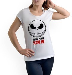 T-shirt damski NORMAL PEOPLE SCARE ME w kolorze białym