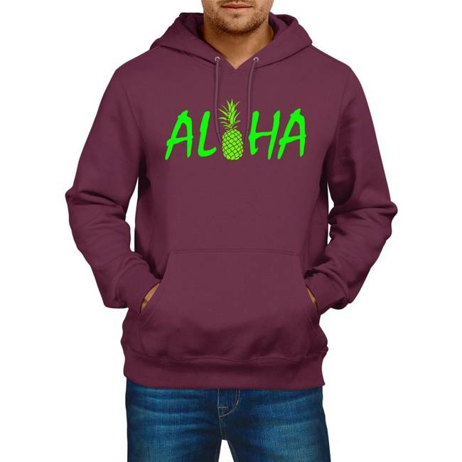 BLUZA męska LATO ALOHA wakacyjna w kolorze burgundowym