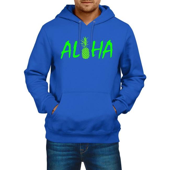 BLUZA męska LATO ALOHA wakacyjna w kolorze niebieskim