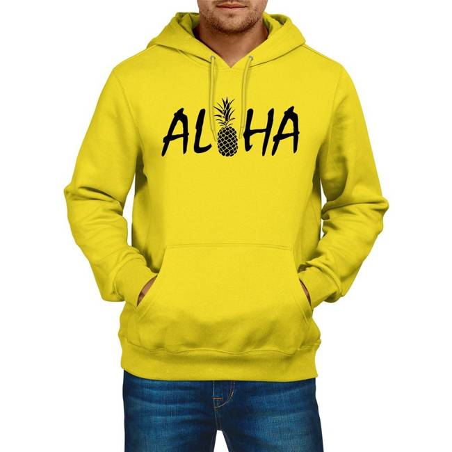 BLUZA męska LATO ALOHA wakacyjna w kolorze żółtym