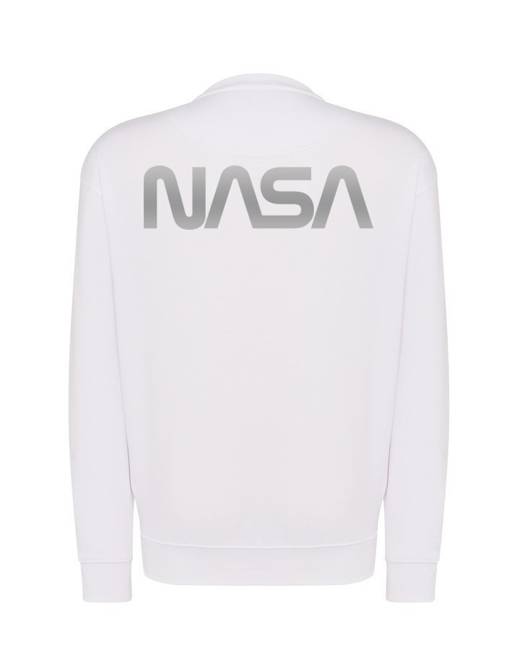 Bluza NASA, klasyczna Z ODBLASKIEM unisex biała