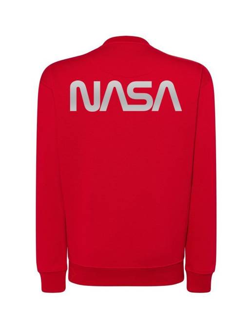 Bluza NASA, klasyczna Z ODBLASKIEM unisex czerwona