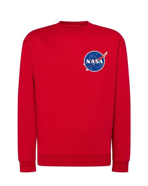 Bluza NASA, klasyczna Z ODBLASKIEM unisex czerwona