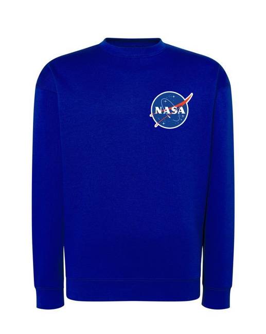 Bluza NASA, klasyczna Z ODBLASKIEM unisex niebieska