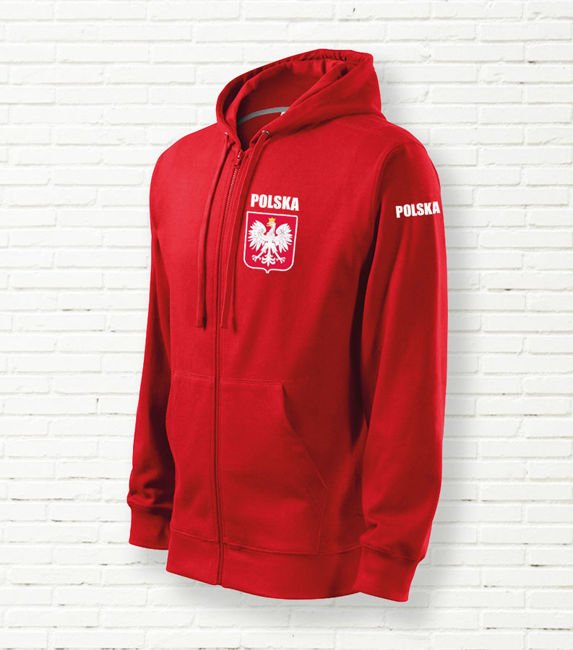 Bluza czerwona bawełna/poliester POLSKA + HERB 