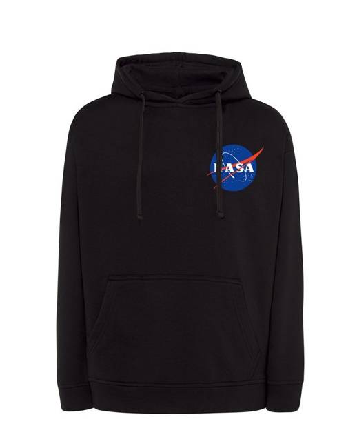 Bluza dresowa z kapturem NASA męska czarna