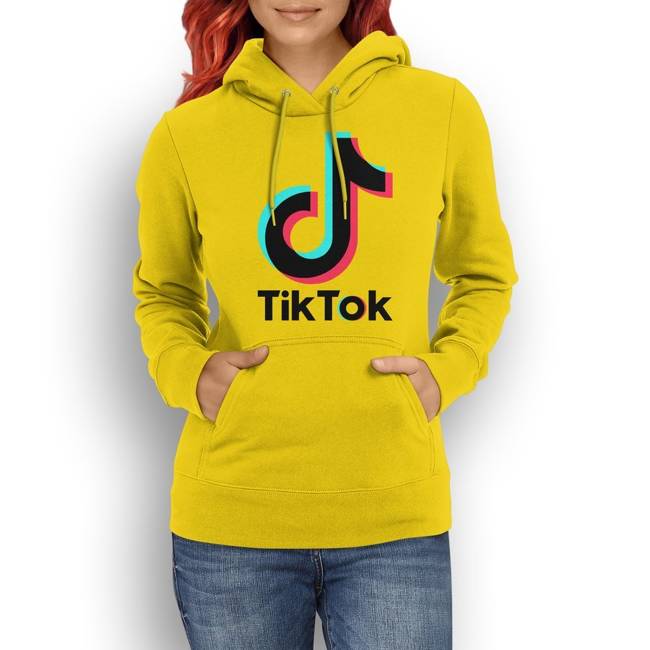 Bluza dresowa z kapturem nadruki TikTok damska