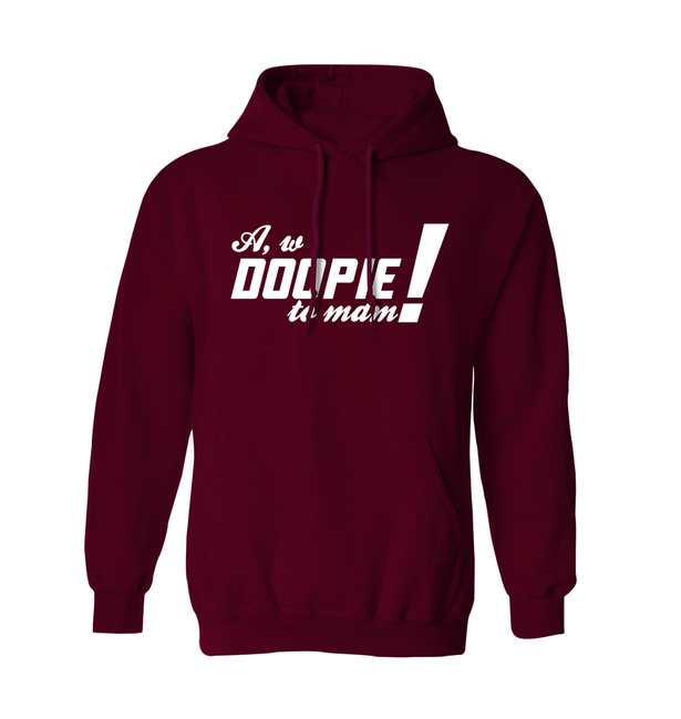 Bluza z kapturem W doopie to mam! burgundowy