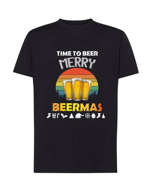 Koszulka Świąteczna dla piwosza MERRY BEERMAS