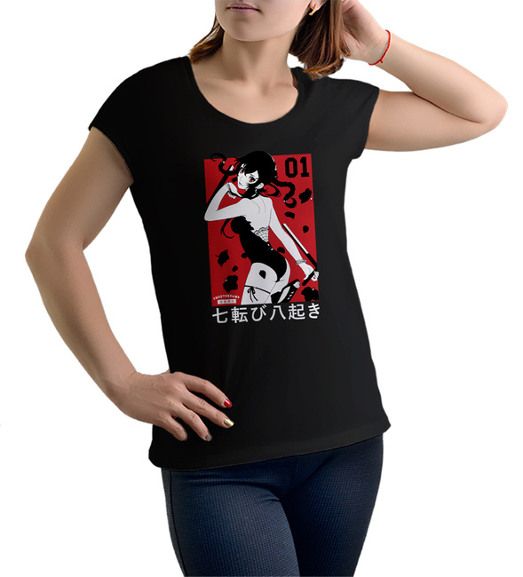 Koszulka damska czarna ANIME manga SHOUJO t-shirt