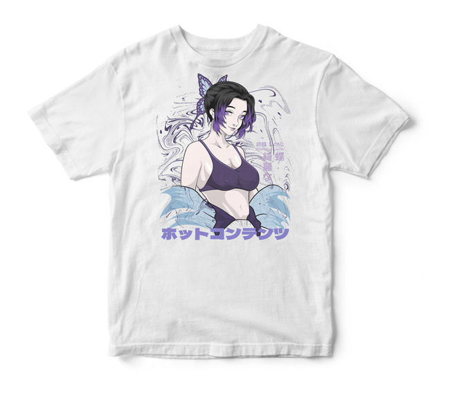 Koszulka t-shirt anime Demon Slayer Shinobu Kocho w kolorze białym