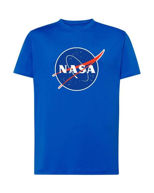 Kultowa koszulka męska z logo NASA w kolorze niebieskim