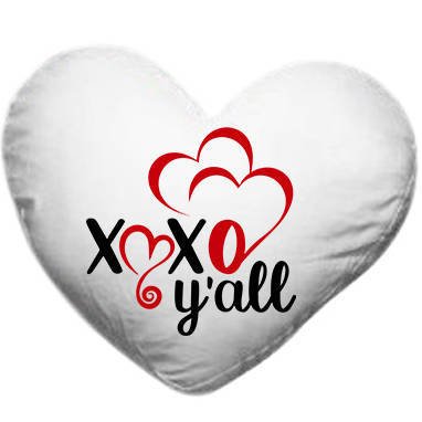 Poduszka serce na Walentynki XOXO Y'ALL