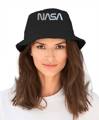 BAWEŁNIANY kapelusik NASA srebrny bucket hat KAPELUSZ czarny