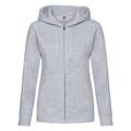 Bluza damska rozpinana Hooded Premium w kolorze szary melanż Fruit of the Loom