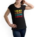 Koszulka damska EAT SLEEP GAME, dla gracza