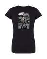 T-shirt damski oryginalny nadruk kobieta z psem anarchia